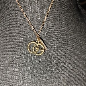 Gold Tone Double G Pendant Necklace Fashion Jewelry